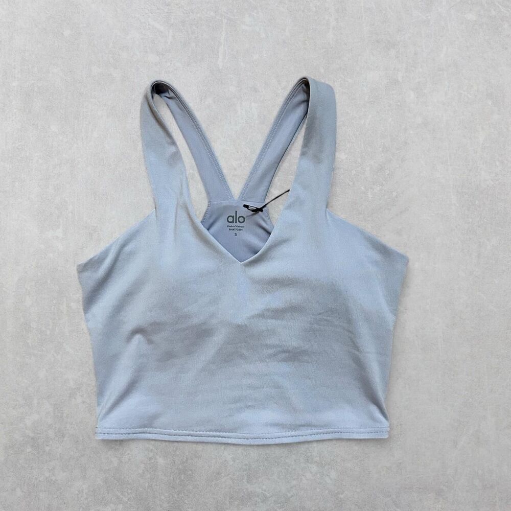Alo Yoga Real Bra Tank Top in Color Winter Frost